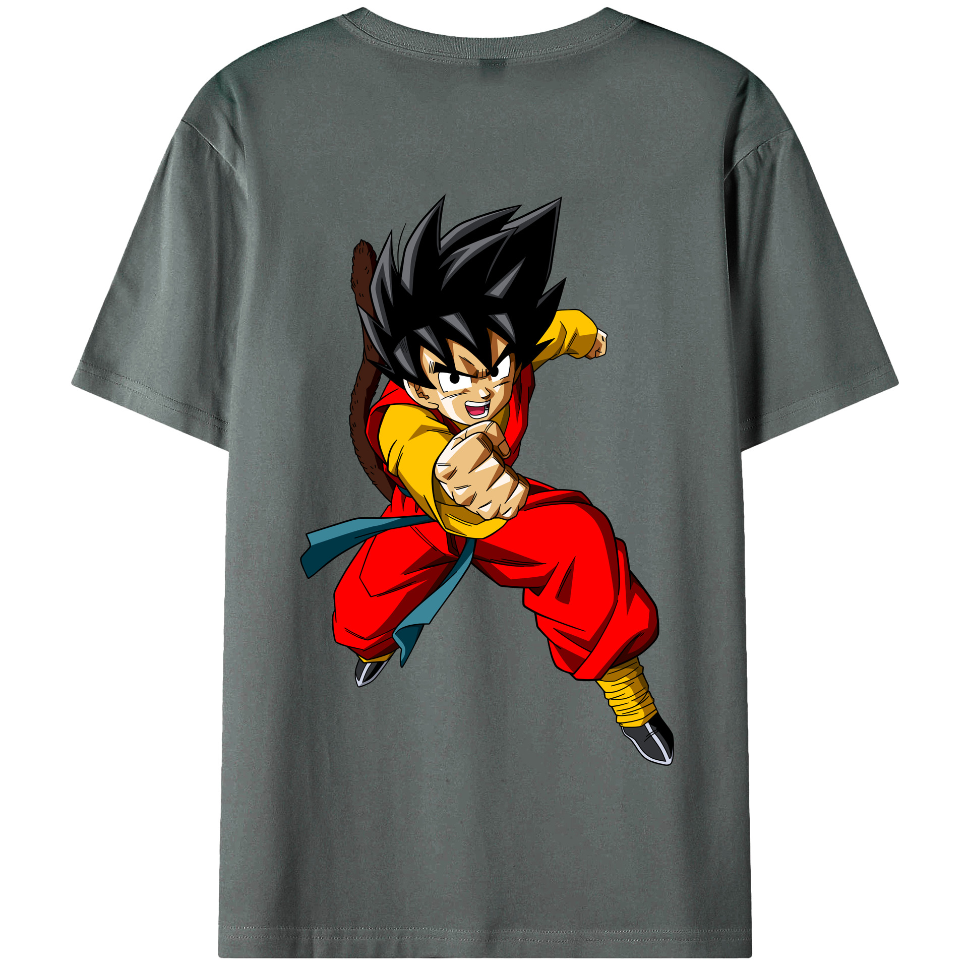 （画像用） ドラゴンボール 孫悟空（そん ごくう）Son Goku カカロット DRAGON BALL Kakarotto 綿100％半袖Tシャツ（背面プリント）
